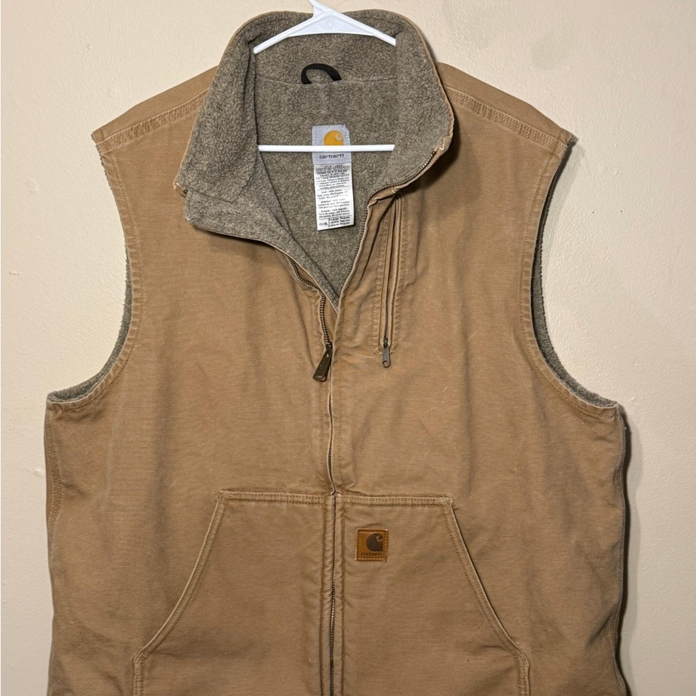 Carhartt Brown Sleeveless Vest with Gray Lining